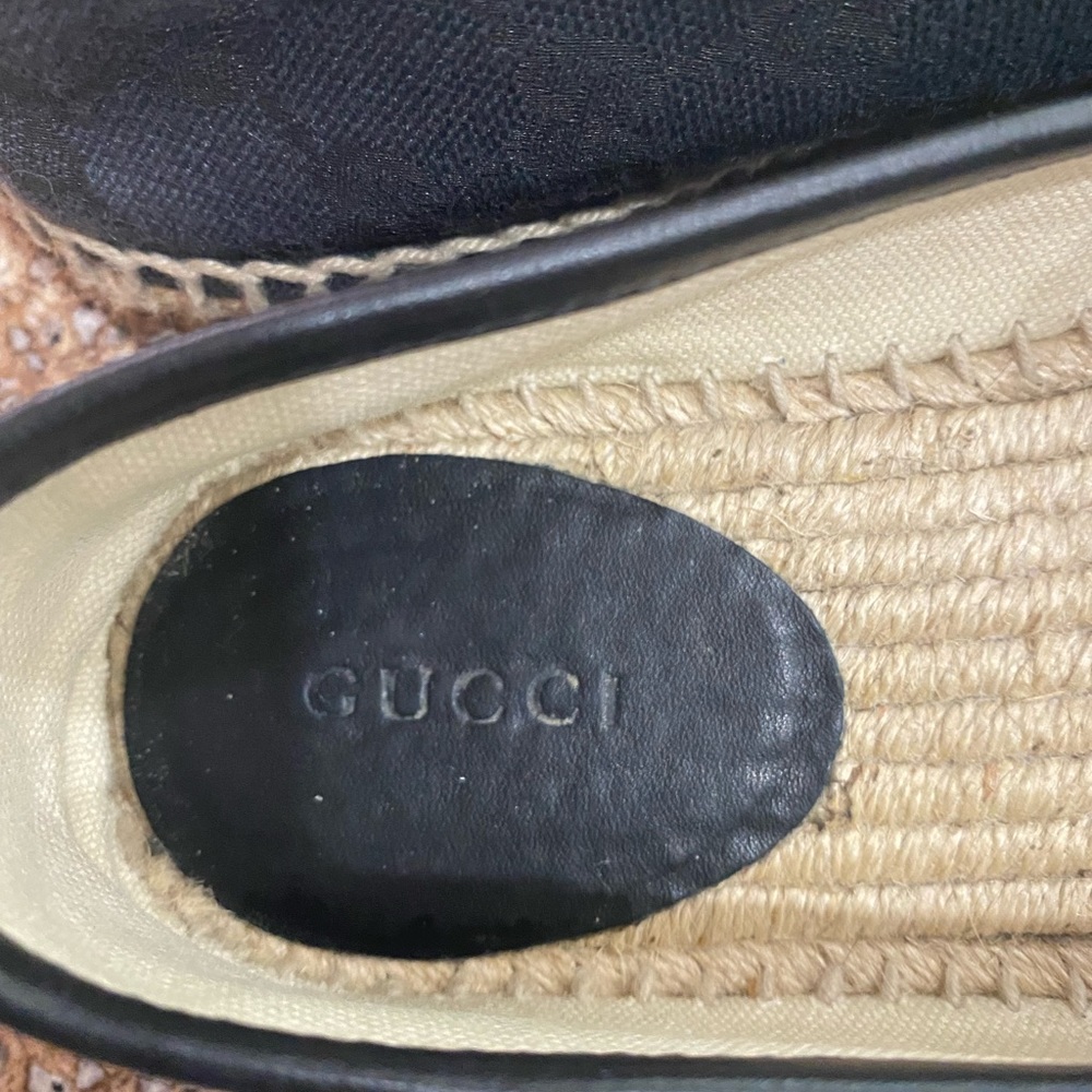 Authentic Gucci Canvas Espadrille Flats Size 35 - Picture 8 of 12